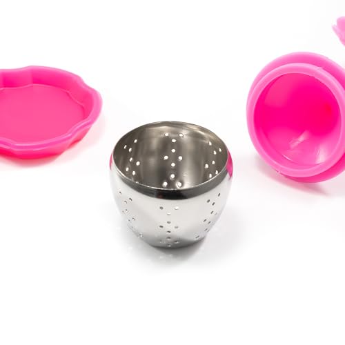 Leaf-Shaped 1.5 Inch Stainless Steel Tea Infuser - Rose Pink