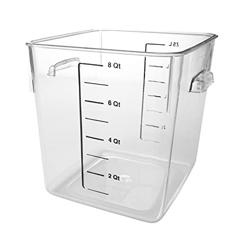 Rubbermaid Commercial 8-Quart Food Storage Container - Clear, Durable, Space-Saving