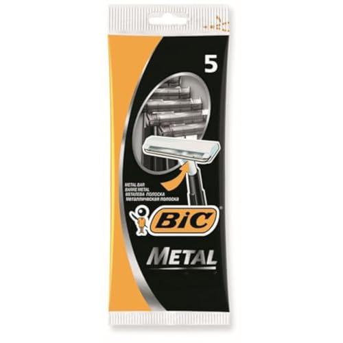 BIC Metal Men's Disposable Shaving Razors, Single Blade, 5 Count