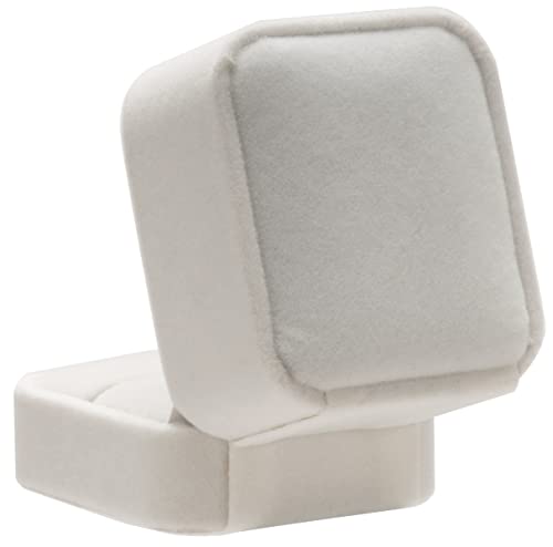White Velvet Single Ring Box for Engagement, Wedding & Gifts