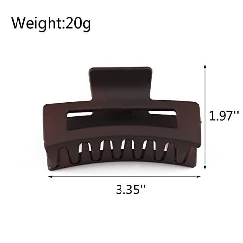 Caiyao Brown Acrylic Hair Claw Clip - Large Non-Slip Matte Jaw Clip for Thick Hair