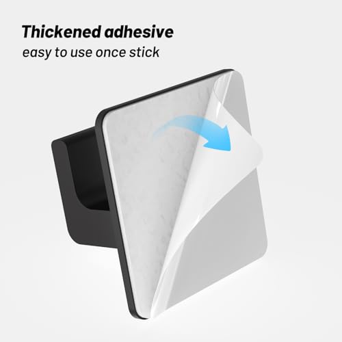 Adhesive Towel Hooks - 4 Pack Matte Black Heavy Duty Towel Holders