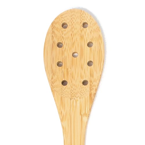 Norpro 12-Inch Bamboo Spoon with Holes - Eco-Friendly Cooking Utensil