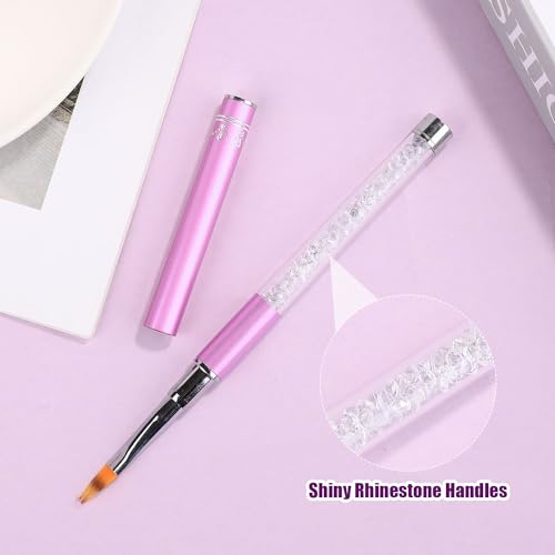 NQEUEPN Ombre Nail Brush Rhinestone Handle Gradient Nail Art Painting Tool