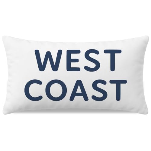 HERHOME Navy Blue & White Coastal Lumbar Pillow Cover 12x20 for Home & Outdoor Decor – Pack of 1