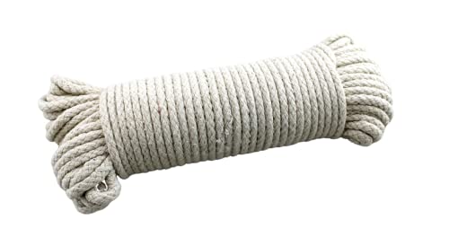 100 Ft Heavy Duty Braided Cotton Rope - Multi-Purpose Utility Rope