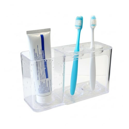 Compact Bathroom Toothbrush Holder Organizer for 2 Brushes