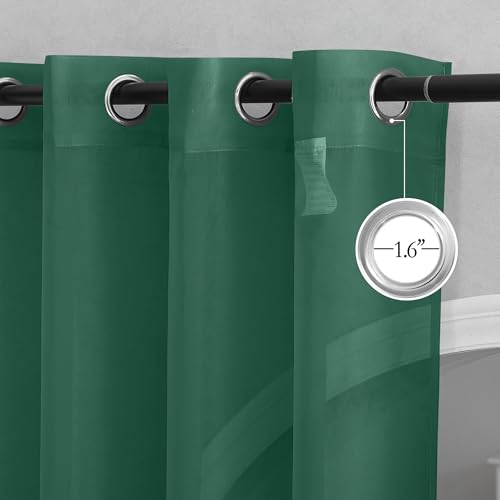 NICETOWN Green Sheer Curtains, Grommet Voile Window Panels (54"W x 84"L, 2-Pack)