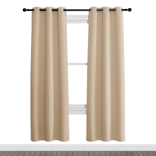 NICETOWN Room Darkening Curtain Panel, 34x72 inch, Biscotti Beige
