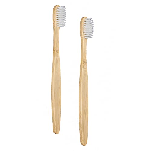 SEVENHEAD Bamboo Toothbrushes for Adults - 2 Pack Eco-Friendly Soft Bristles