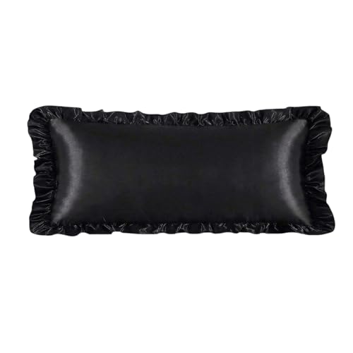 Ruffled Satin Pillowcase Body Size 20x54 inch Black - 1 Pack