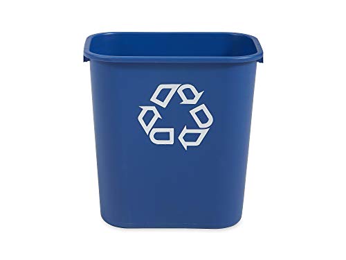 Rubbermaid Commercial 7-Gallon Deskside Recycling Can - Blue, 12-Pack