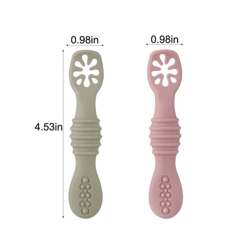 PandaEar Silicone Baby Feeding Spoons – 7 Pack, BPA Free