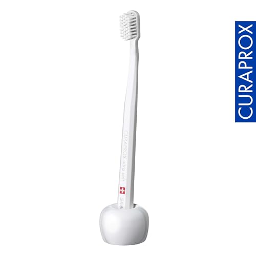 Curaprox White Ceramic Toothbrush Holder - Stylish & Hygienic
