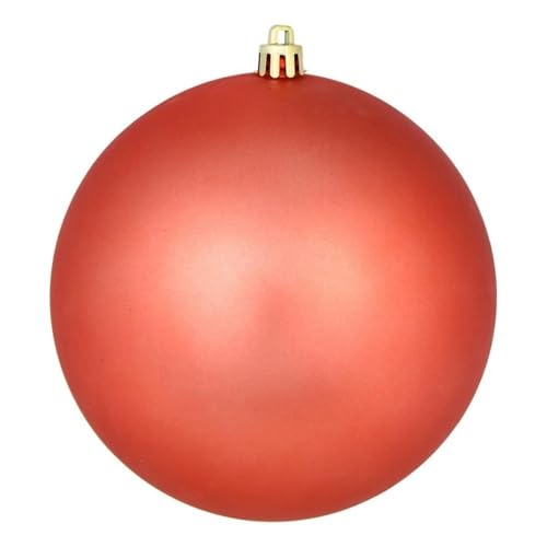 Plastic Ball Ornaments in Matte Coral Pink - 3 Inch, Set of 12
