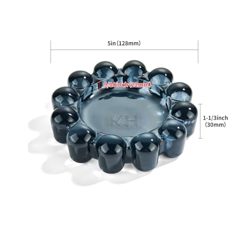 Black Bubble Glass Candle Dish - Small Decorative Tray for Tealights & Diffusers