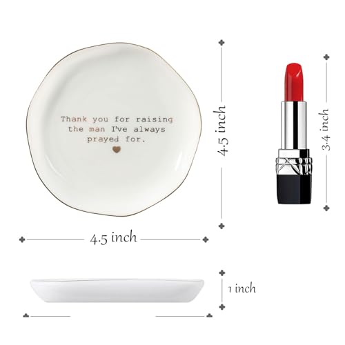 Mother of Groom Ring Dish - 'Thank You for Raising the Man' Ceramic Jewelry Tray | Perfect Gift for Mother's Day & Weddings