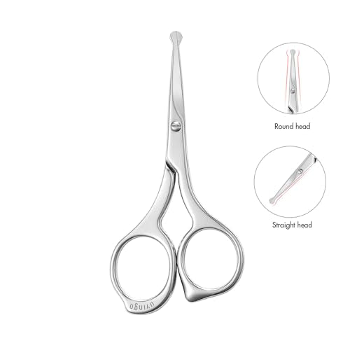 LIVINGO Precision Nose Hair Scissors with Rounded Safety Tips