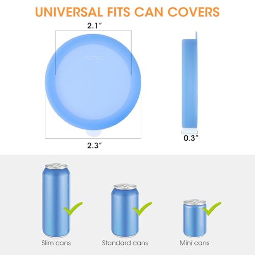 Aieve Silicone Soda Can Lids - 8 Pack Reusable Beverage Covers