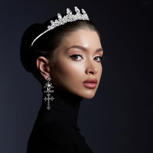 TCOTBE Silver Rhinestone Bridal Tiara & Crystal Princess Headband