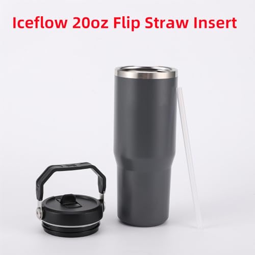 Fit Stanley IceFlow 20oz Tumbler Replacement Clear Drinking Straw with Cleaning Brush - Compatible with Flip Series