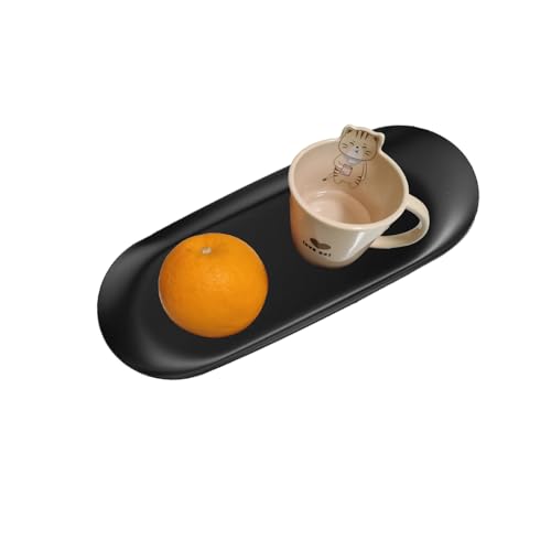 2-Pack Black Decorative Tray for Jewelry & Perfume - 9 x 3.7 in (2BLACK-Tray-XL)