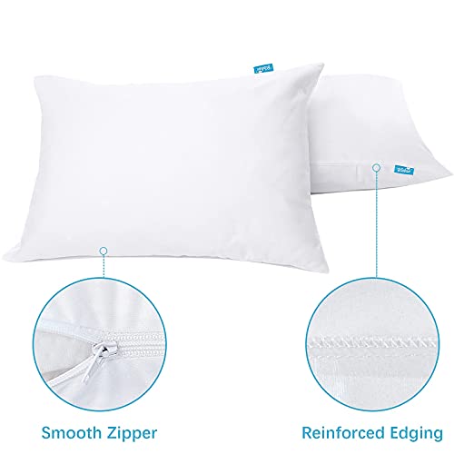 Biloban Waterproof Pillow Protectors 2-Pack, Standard Size with Zipper