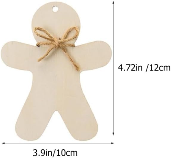 30pcs Wooden Gingerbread Man Ornaments for Christmas DIY Crafts Unfinished Decor