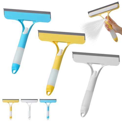 3-in-1 Spray Window Squeegee Cleaner with Built-in Spray Bottle, 3 Pack