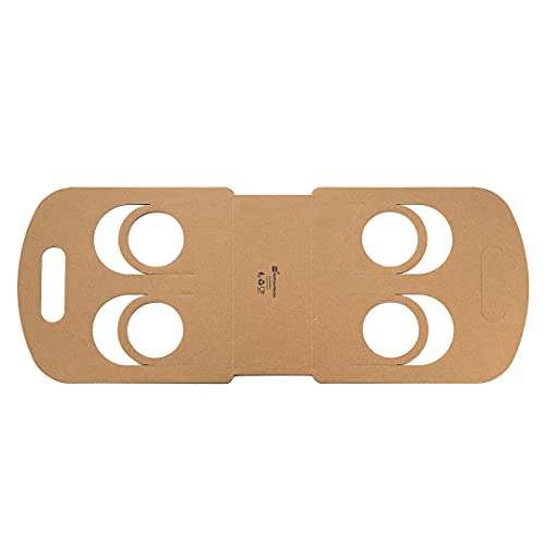 Restaurantware Bio Tek Drink Carriers 100 Disposable Cup Carriers With Handles - Holds 2 Cups For Delivery Or To Go Kraft Paper Drink Holders Built-In Handle Fits Multiple Beverages