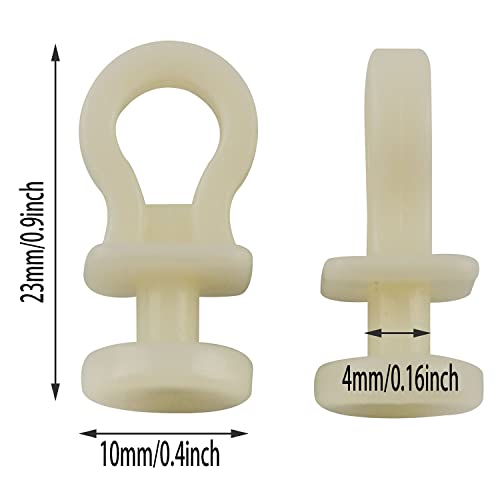 60PCS White Plastic Curtain Track Pulley Hooks for Easy Sliding