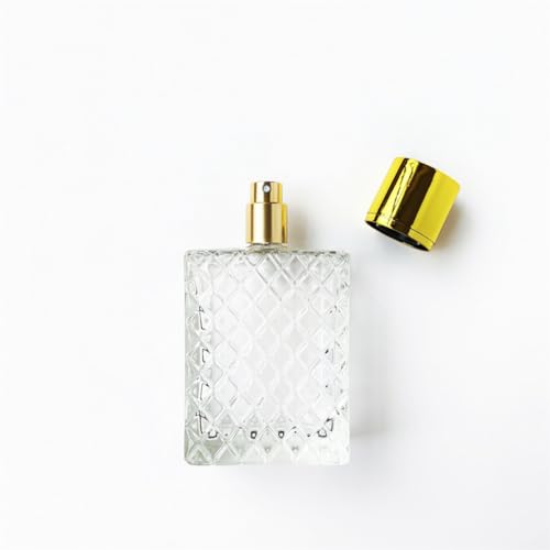 Remzndy 100ml Clear Glass Perfume Atomizer Bottle with Gold Cap
