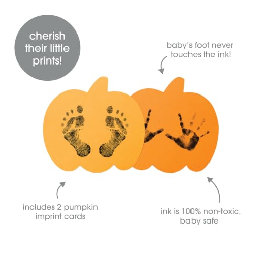 Pearhead Pumpkin Clean-Touch Ink Pad - Baby Handprint & Footprint Kit 2.5x3.5
