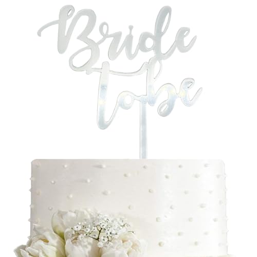 Silver Acrylic Bride to Be Cake Topper - Elegant Bridal Shower Decoration