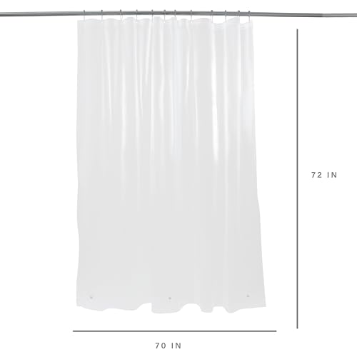 Bath Bliss Heavy Duty Shower Curtain Liner - White with 3 Magnets