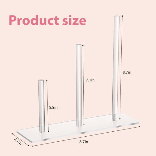 3-Tier Clear Acrylic Scrunchie Holder Stand & Hair Tie Organizer Tower