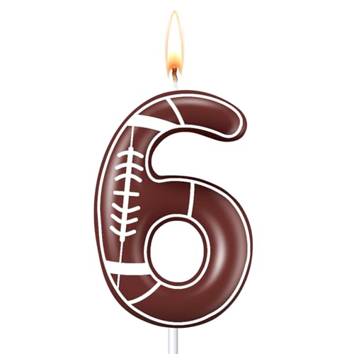 Tondiamo Football Birthday Number 6 Candle for Cake Decoration