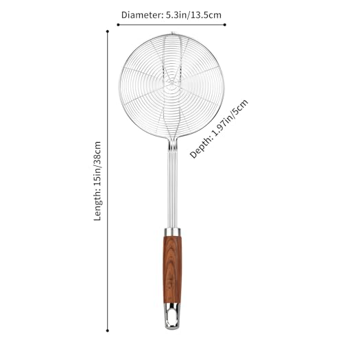 ChefBee 5.3" Stainless Steel Spider Strainer for Frying & Pasta
