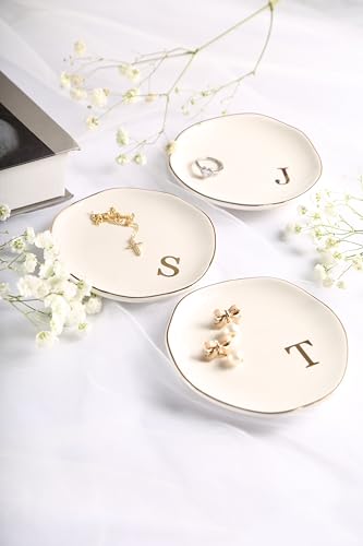 Personalized Ceramic Jewelry Tray Ring Dish - A Monogrammed 4.75"