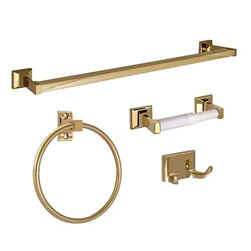 Design House Millbridge 4-Piece Bathroom Accessory Set - Polished Brass