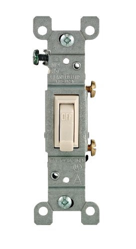 Leviton 15 Amp Toggle Framed Single-Pole AC Quiet Switch - 10-Pack, Light Almond