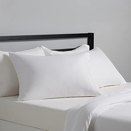 Amazon Basics Microfiber Pillowcases, Standard Size (Set of 2), White