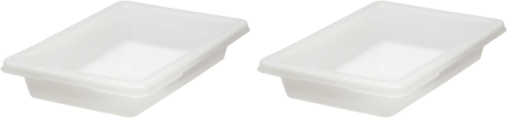 Rubbermaid Commercial Products Food Storage Box/Tote for Restaurant/Kitchen/Cafeteria, 2 Gallon, White (FG350700WHT) (Pack of 2)