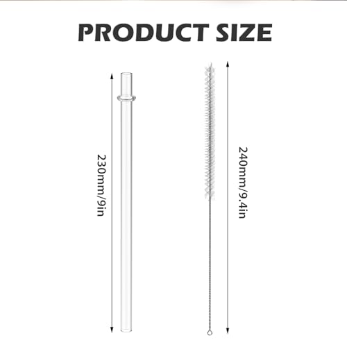 Ullnosoo 9-Inch Reusable Straws Set for YETI Tumblers - 4 Pcs with Cleaning Brushes