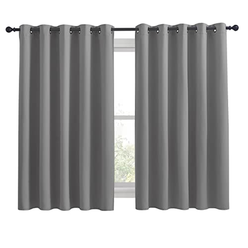 NICETOWN Silver Grey Blackout Curtain Panels - Thermal Insulated, 70x63 inches (Set of 2)