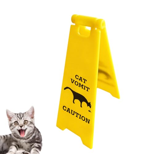 Cat Vomit Warning Sign - Humorous Gift for Cat Lovers