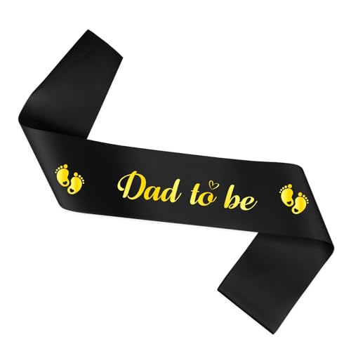 Cool Dad To Be Sash - Black & Gold for Baby Shower Celebrations