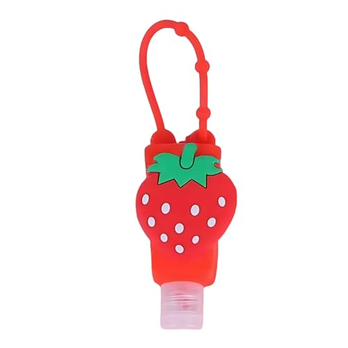 WaigN Strawberry Travel Bottle Refillable Hand Sanitizer Dispenser with Keychain