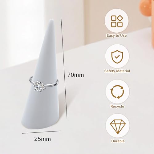 Acrylic Ring Cone Display Holders - Set of 3 in Clear, Black, White