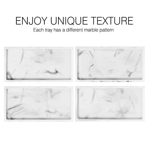 Luxspire Mini White Marble Bathroom Tray - Countertop Organizer